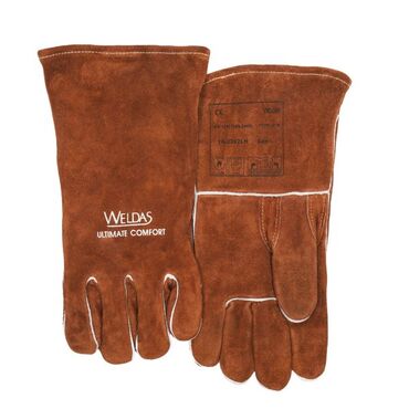 Handschuh mit gerader und verstärkter Daum zum MIG/MAG Schweissen, aus Schulter-Spalt-Rindsleder
